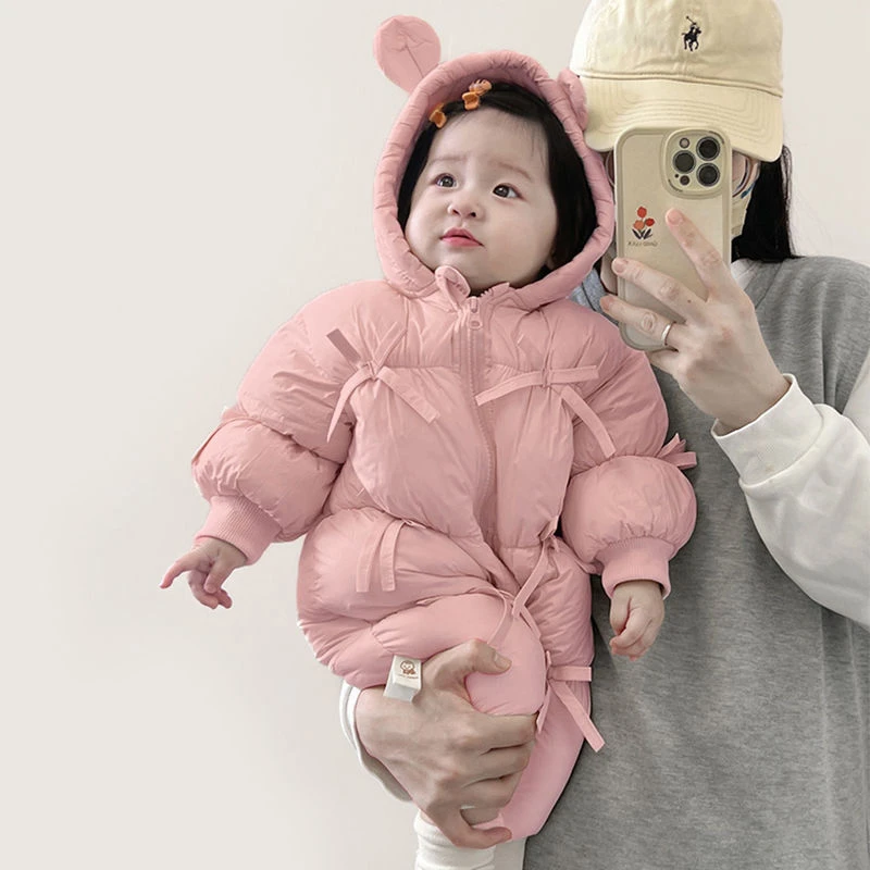 婴儿衣服冬装冬季哈衣加绒洋气连体衣【超萌好物】宝宝外出服棉服