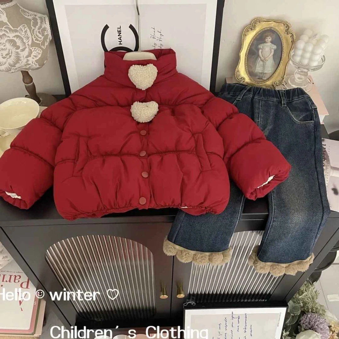 女童棉衣新款加绒加厚洋气女宝宝棉服小童保暖儿童外套短款棉袄冬