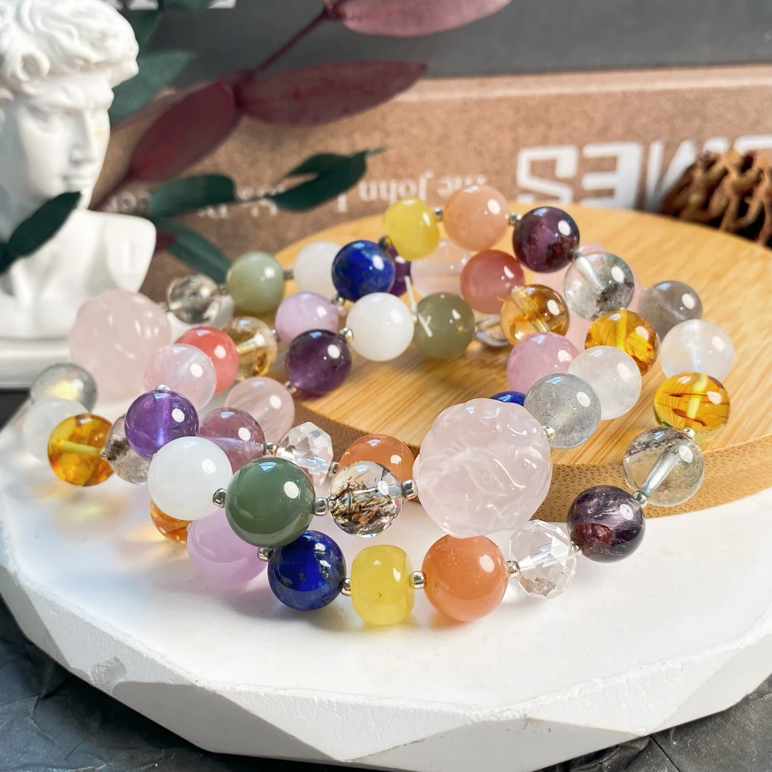 【书记甄选】天然水晶十八籽单圈手链 多样式发一9mm  JC502