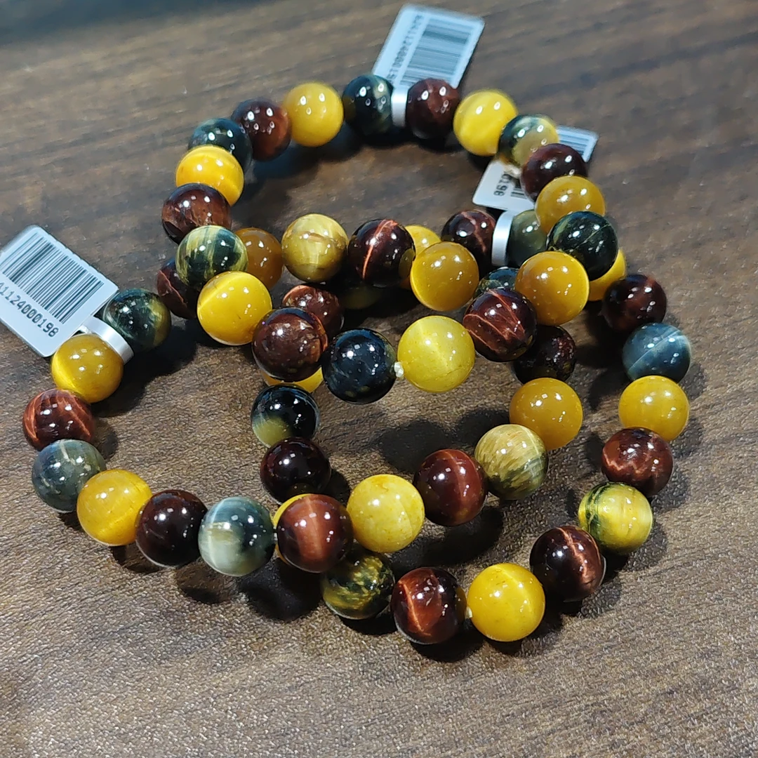 【书记甄选】天然彩虎眼单圈手链 多样性发一件 约10mm YW3052