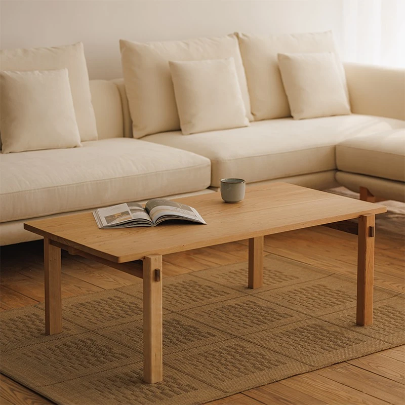 以山 海川茶几 日式茶几樱桃木原木茶几极简客厅家用北欧实木茶桌