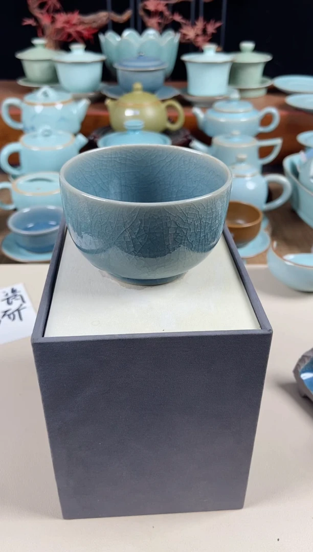 【闪购商品】其他微瑕罗汉杯仿北宋天蓝罗汉杯原泥胎煤柴烧
