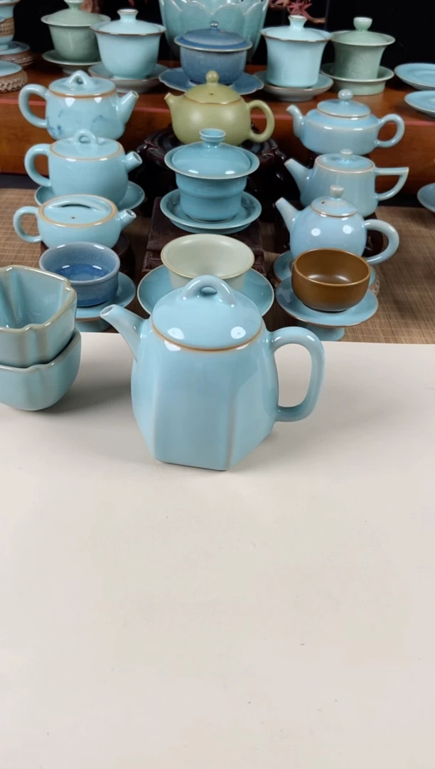【闪购商品】其他微瑕秦权壶支钉烧260cc汝瓷茶具