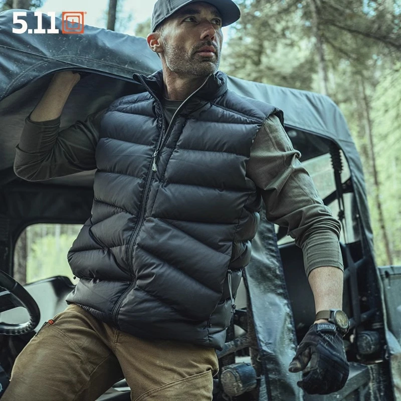 阿卡迪亚羽绒背心户外战术防水马甲保暖防风马甲男款 80037