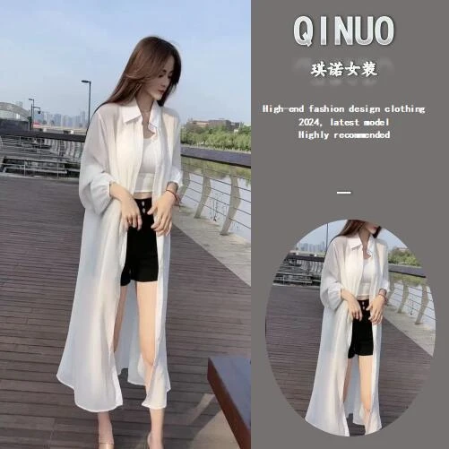 最新款网红中长款风衣防晒衣女夏宽松百搭轻薄腰带休闲开衫外穿