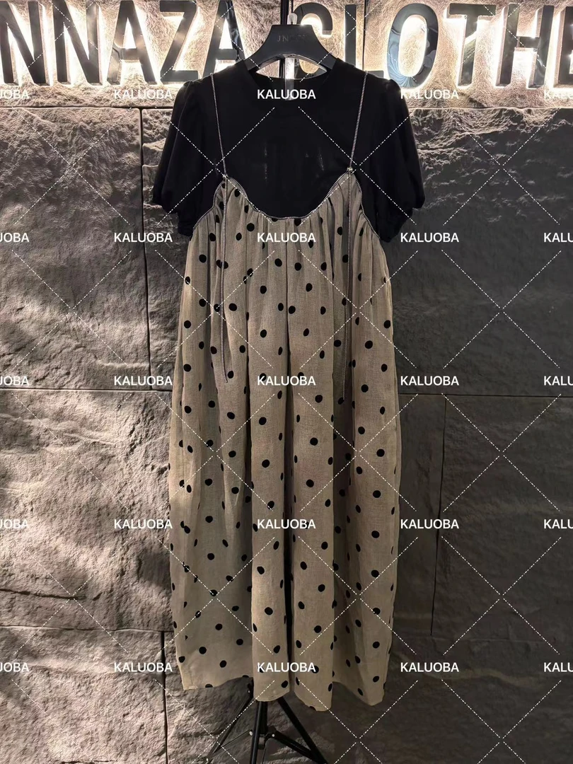 【原创设计师款】2024夏季新款波点设计感假两件连衣裙5599