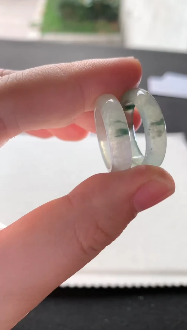 【闪购商品】翡翠戒圈未镶嵌圈口16-17飘花戒圈多样性发一