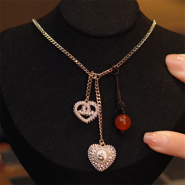 玛瑙爱心流苏项链HTYY0065