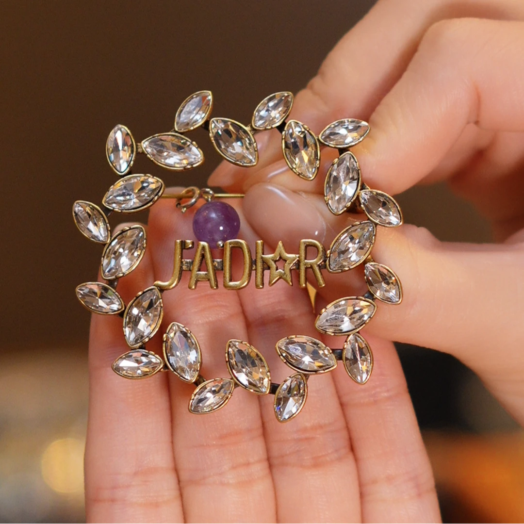 水晶麦穗花环胸针HTJF0073