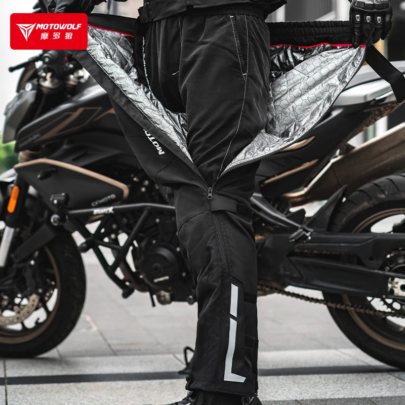 摩多狼冬季骑士速脱快拆裤防水防风防摔摩托车保暖电加热骑行裤男