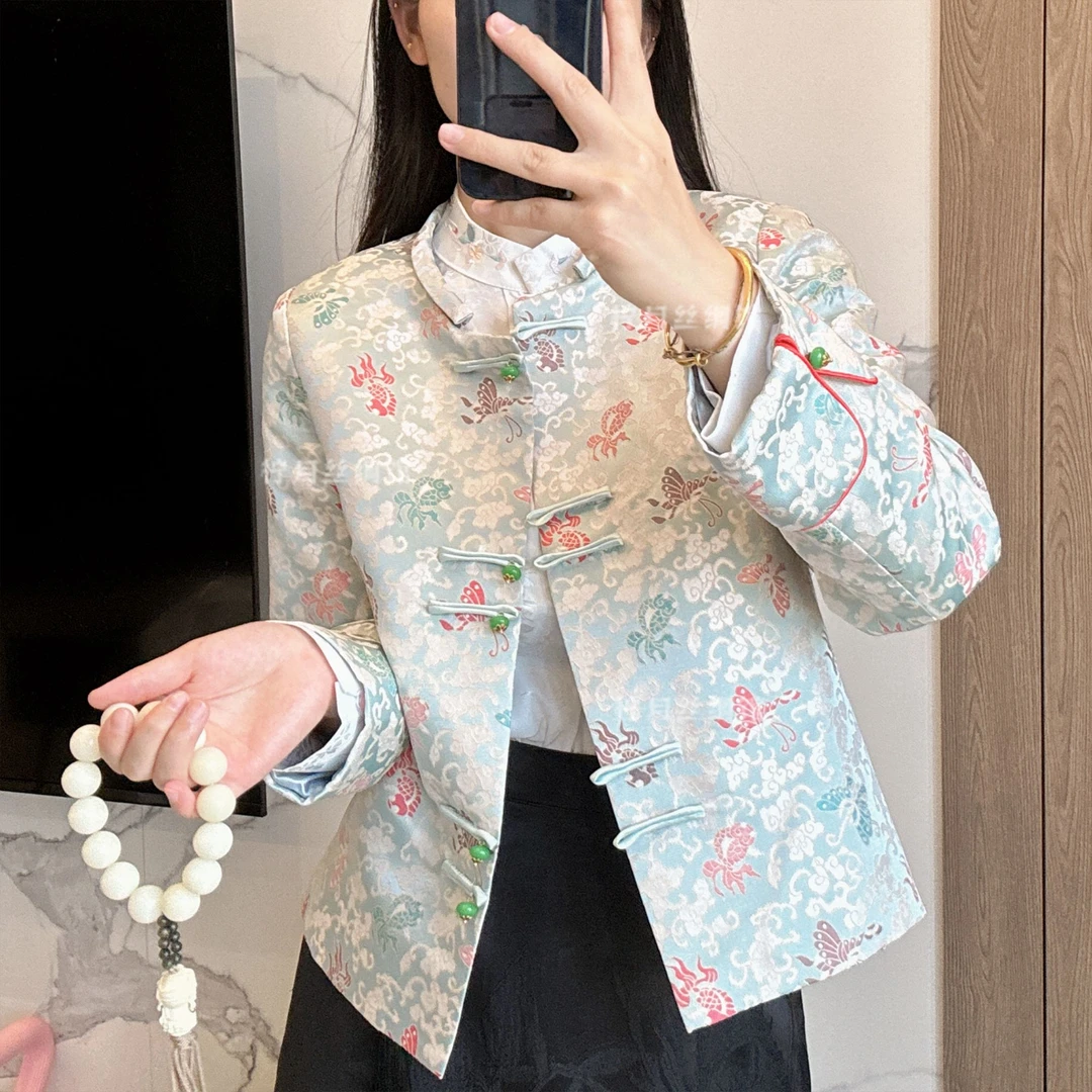 【锦鲤】新中式国风女装秋款复古浓郁改良唐装上衣长袖外套