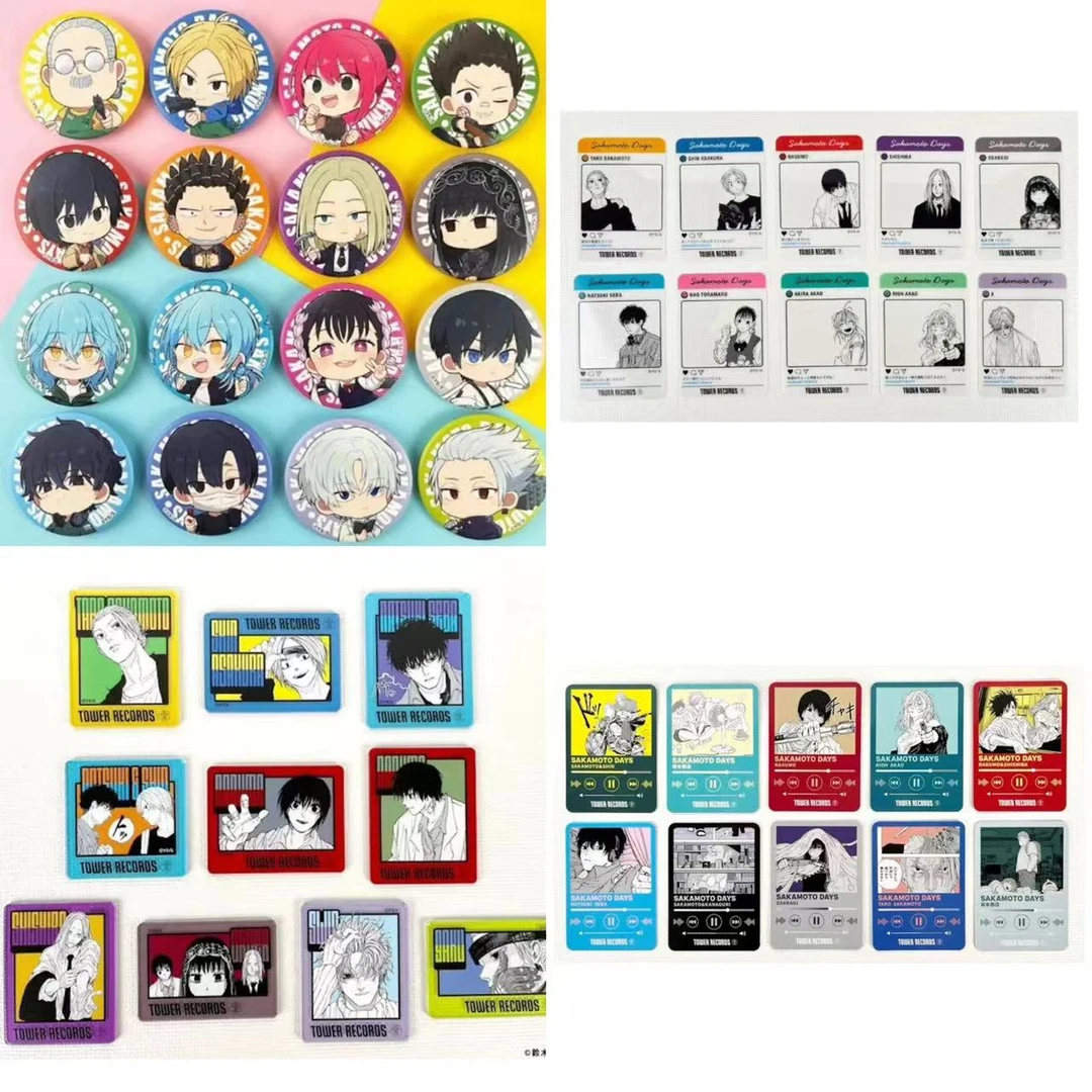 盲盒【现货包邮】坂本日常塔方亚克力q版吧唧徽章透卡音乐卡【拆袋】