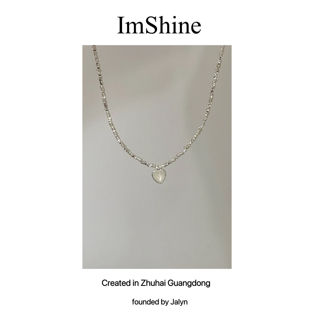 铜合金项链 白桃乌龙·碎银子果冻爱心项链东小香复古小众东小香ws