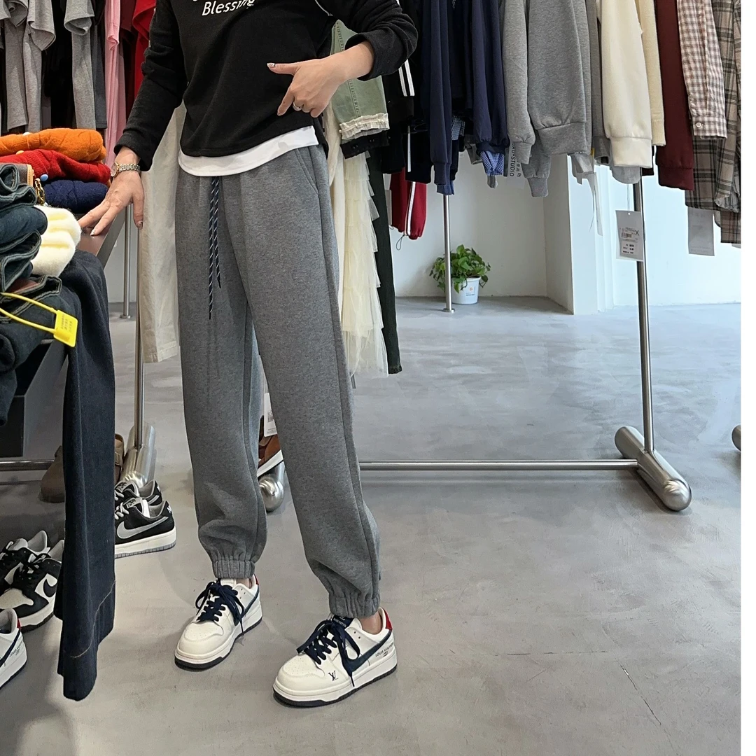 萱萱【休闲卫裤】新款窄版不加绒卫裤966710 102503