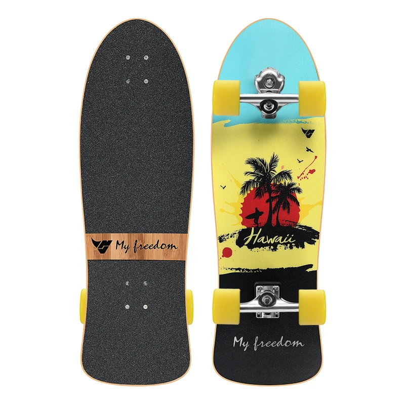 【超哥专属】牛匠陆地冲浪板N2 32寸夏威夷风情玻纤大声公轮陆冲板