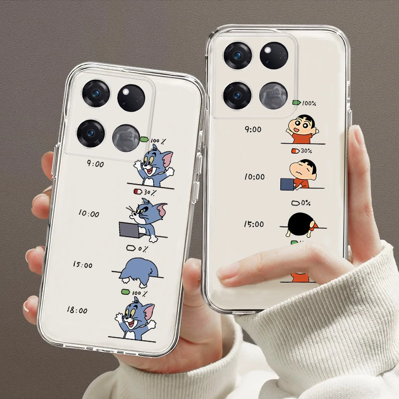 适用一加ace竞速版手机壳PGZ110透明软壳可爱上班族卡通保护套潮