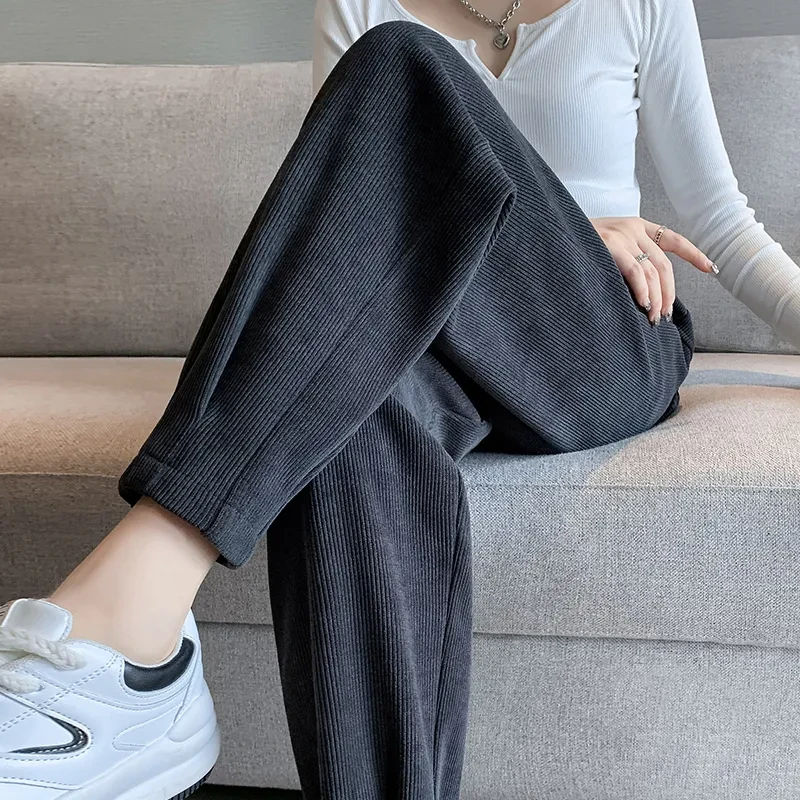 雪尼尔运动裤女款春秋2025新款小个子秋冬季显瘦哈伦萝卜休闲卫裤