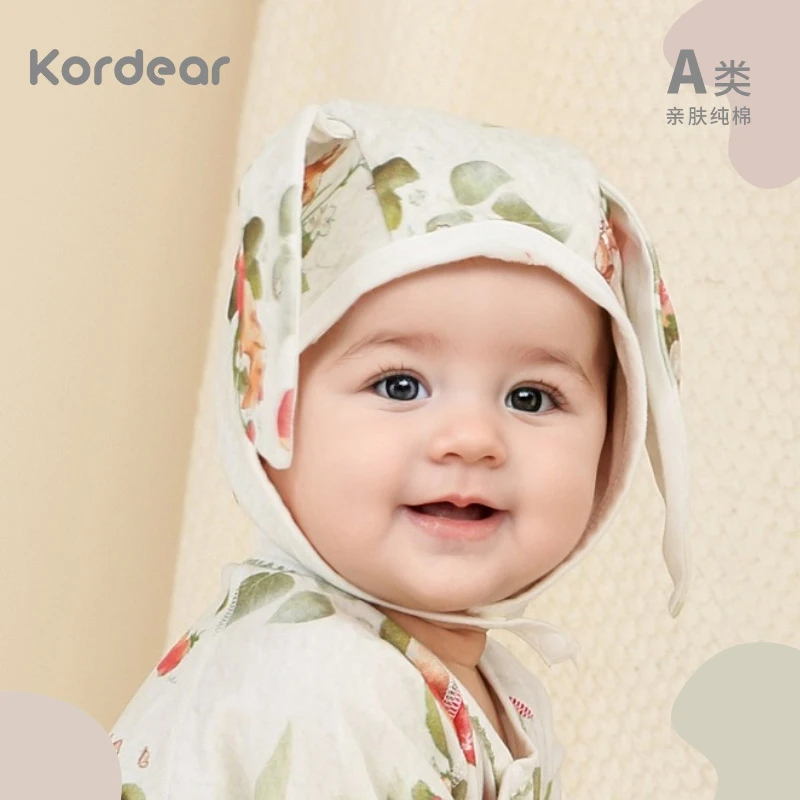 【北欧童话】新生儿宝宝兔耳儿童胎帽春秋季婴儿纯棉兔年