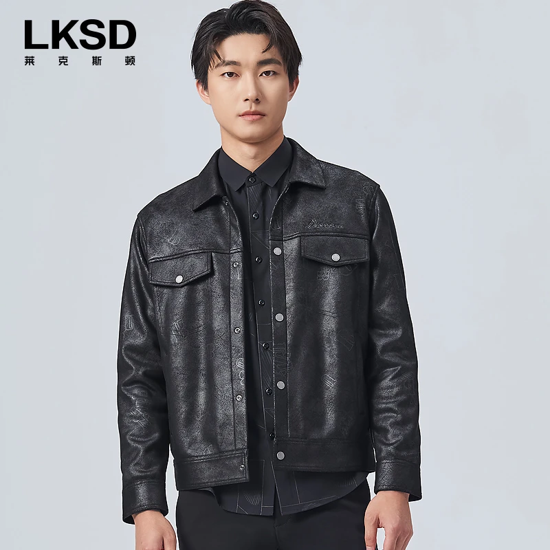 莱克斯顿男士夹克秋冬时尚个性潮流暗花字母休闲外套Q030810105