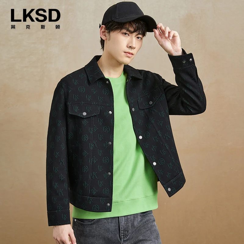 莱克斯顿男装休闲潮流夹克男士针织翻领外套B030820175