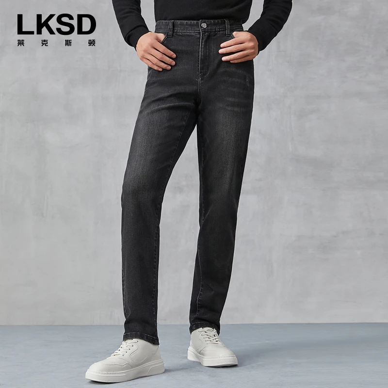 莱克斯顿秋季牛仔裤男士合体潮流休闲男装长裤男B032020201