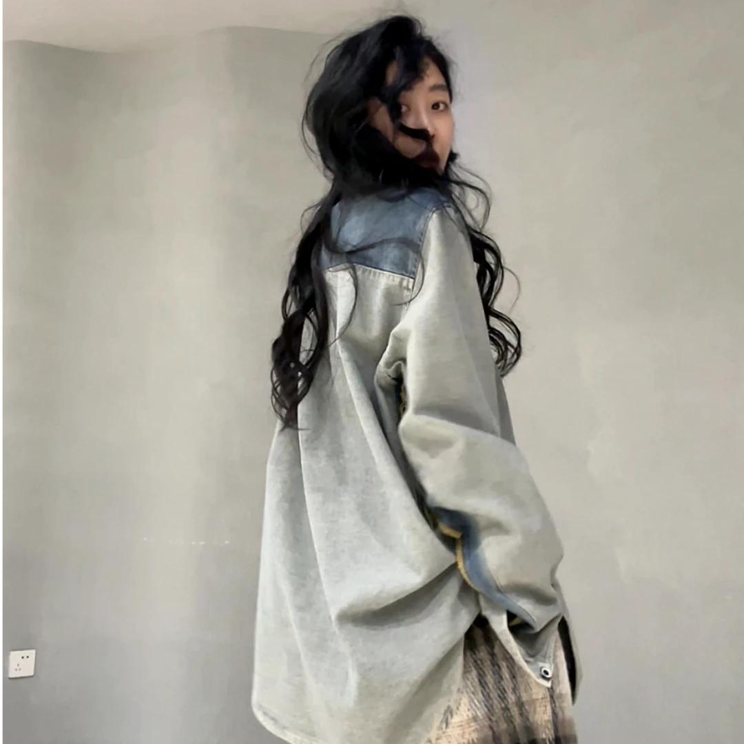 18990#（定制福利款NO退NO换）原创秀场同款重工牛仔衬衣