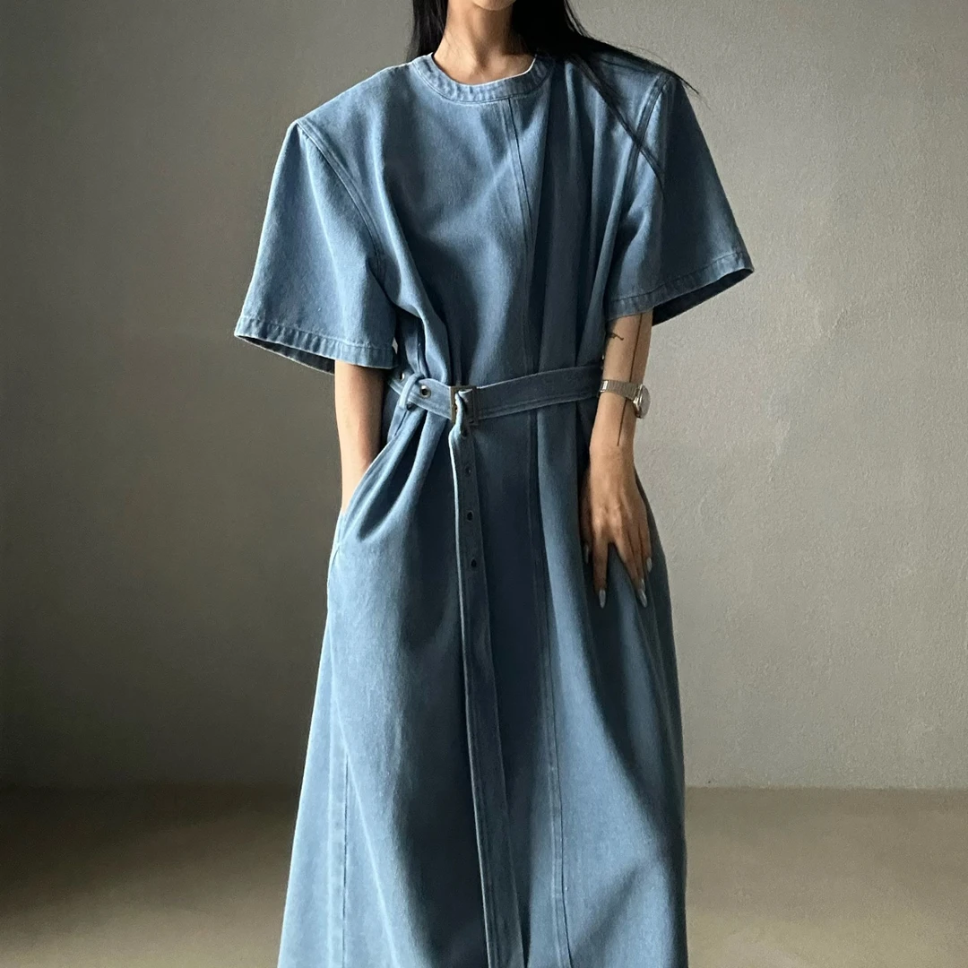 70370#(福利款NO退换)欧美风夸张阔型慵懒牛仔裙