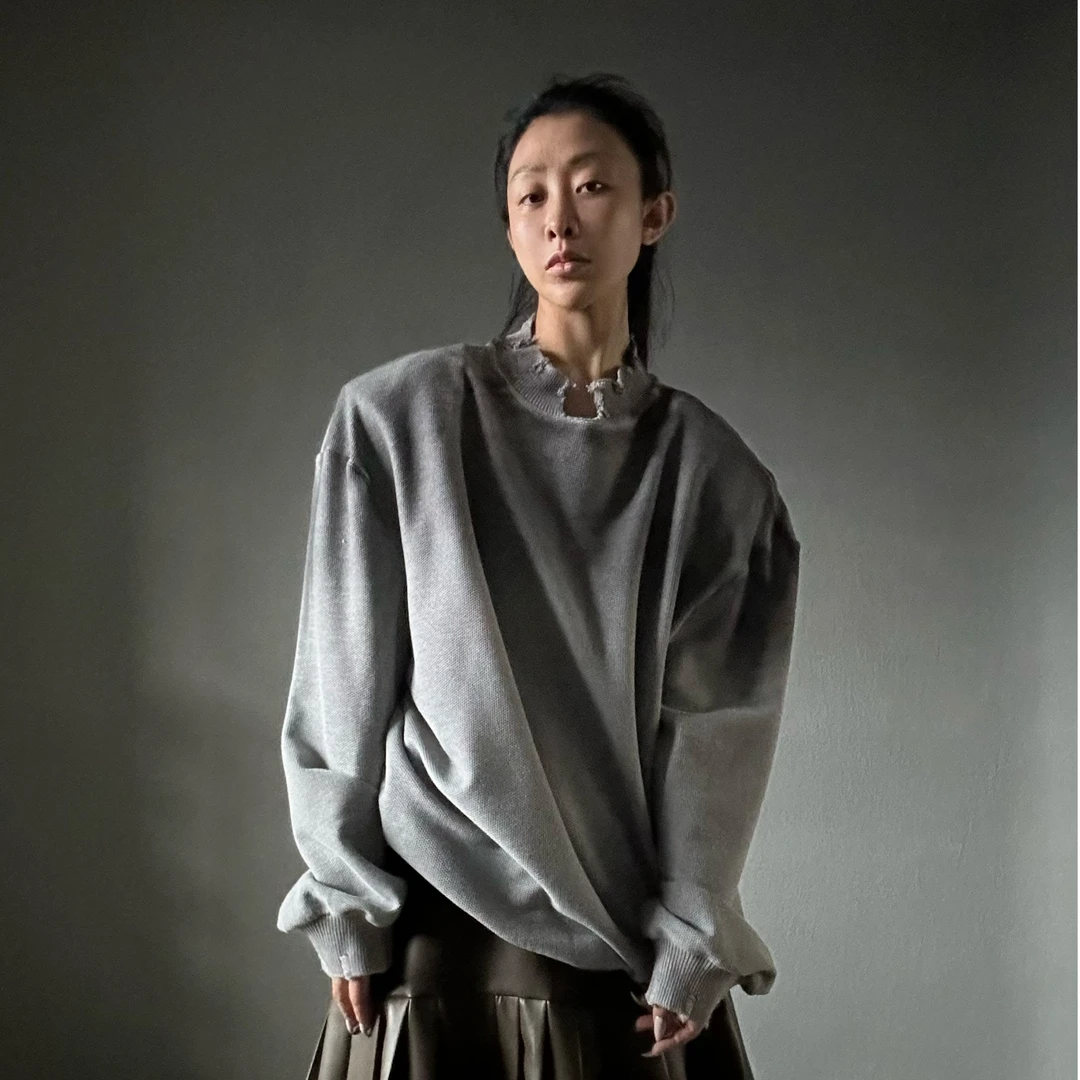 70516#（定制福利款NO退NO换）新品喷色重工做旧大毛衣