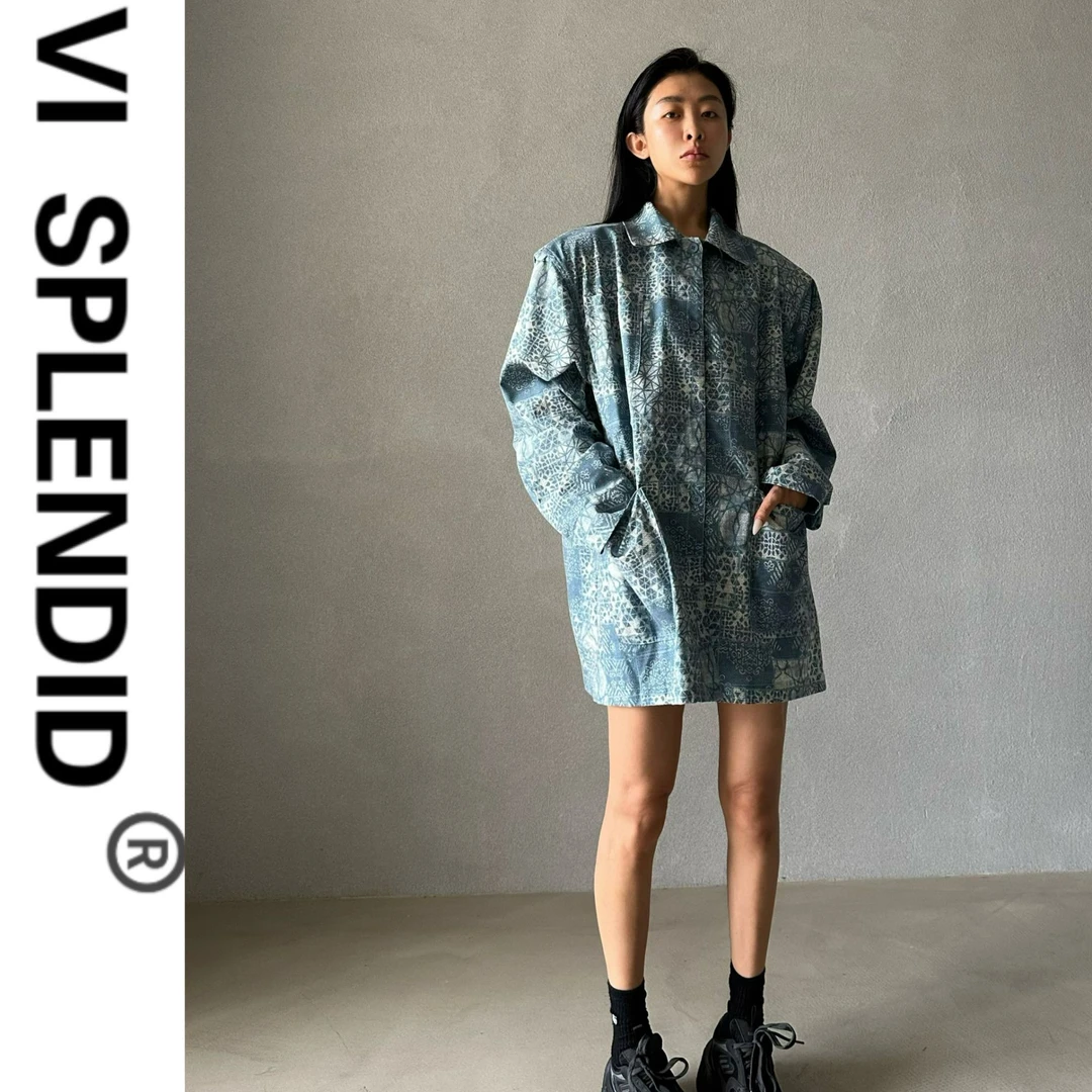 18883#（定制福利款NO退NO换）2024秋冬欧美风印花洗水外套