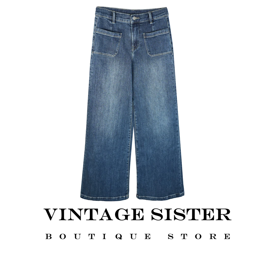 VINTAGE SISTER 7249【VTGSIS 推荐】双贴袋直筒牛仔裤气质通勤日常
