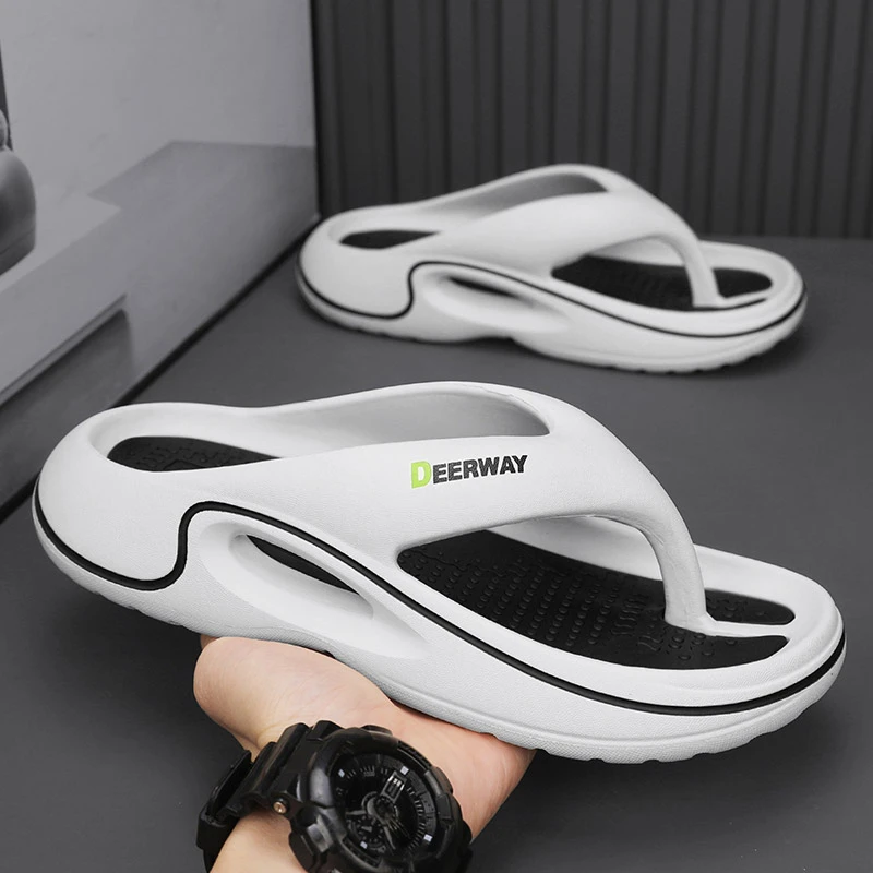 德尔惠人字拖男士防滑外穿夏季凉拖厚底踩屎感拖鞋夹拖沙滩鞋男潮