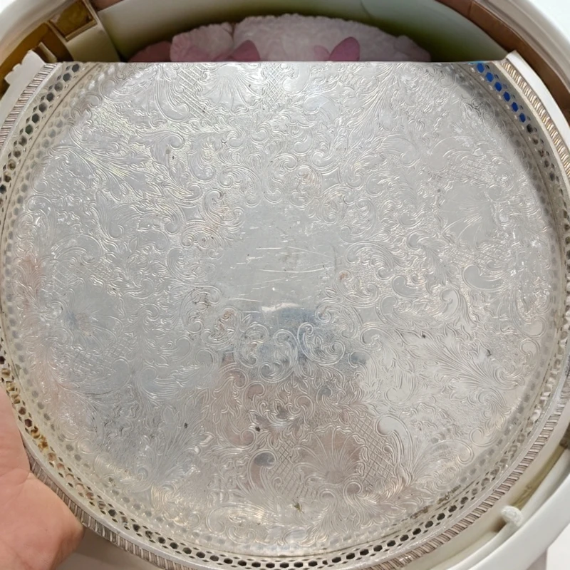 吴摆件椭圆干泡复古手工小盘粗陶客厅装饰品摆件