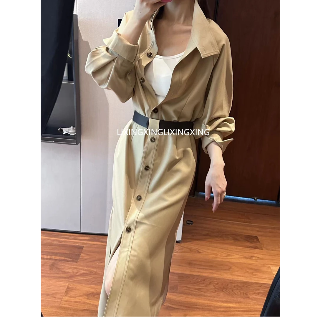 LXX【立领裙式风衣】显瘦气质长袖时尚法式收腰秋季设计感显瘦气质