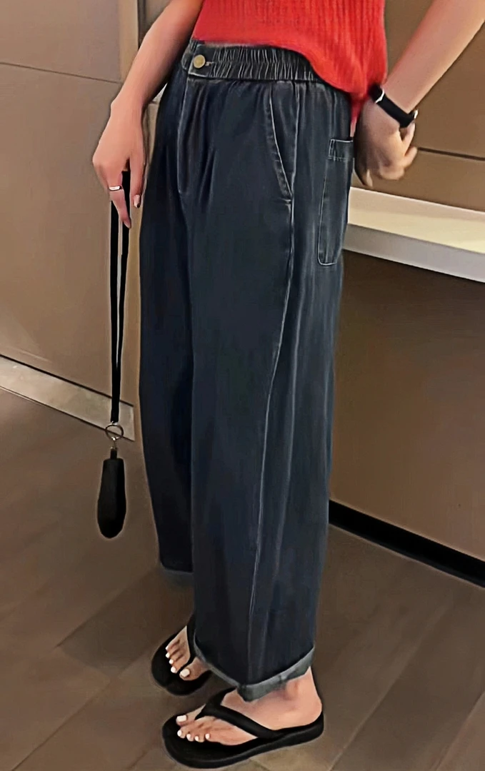 Z.X   美式复古松紧腰牛仔老爹裤  1100（K2↓）