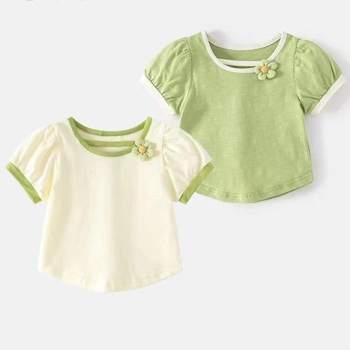 女童夏装短袖2025新款儿童公主上衣女宝宝半袖体恤夏季小童装T恤