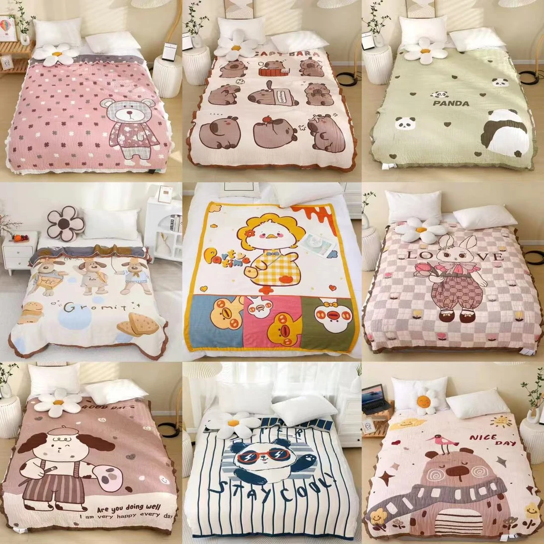 《面包被》多层纱布盖被《泡芙被》柔软亲肤透气通用母婴幼儿可爱盖被