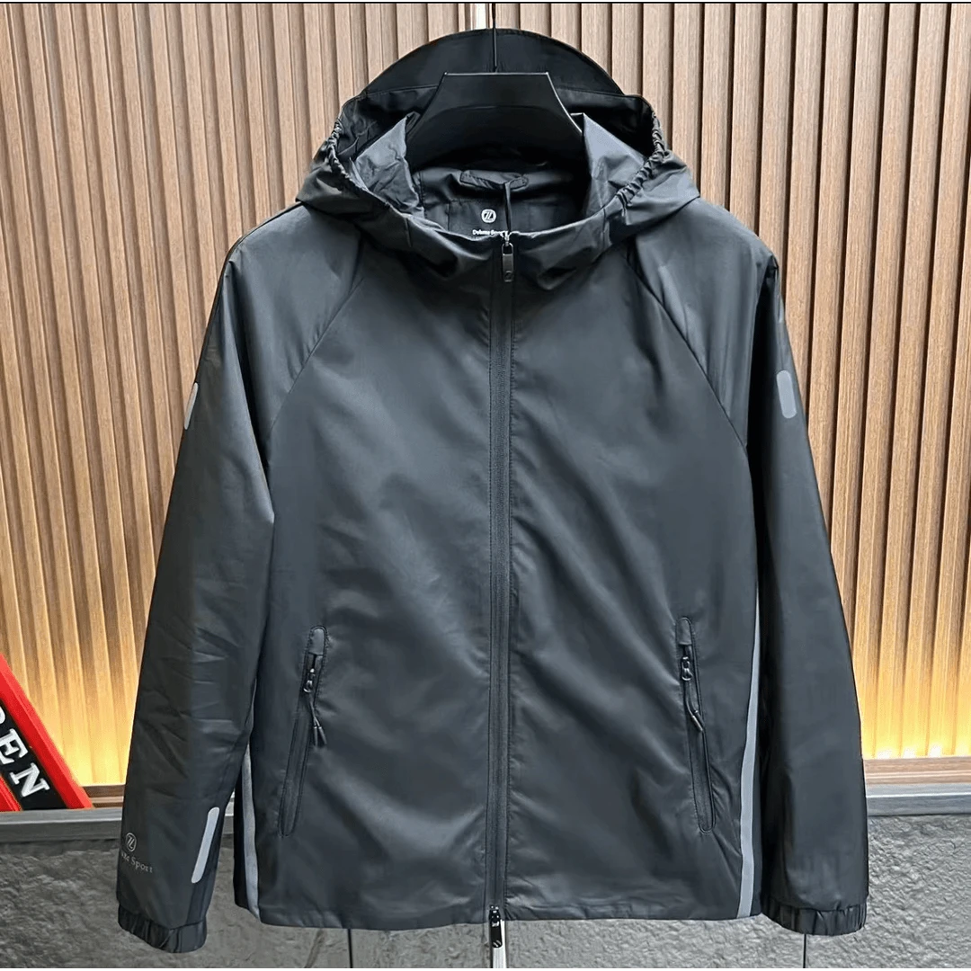 高端欧货男装早春新款数码后背打孔工艺夹克外套