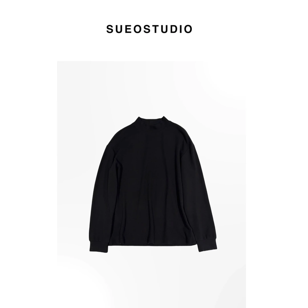 SUEO【中领打底】双面暖绒 棉质混纺 软糯琐温基础长袖T恤