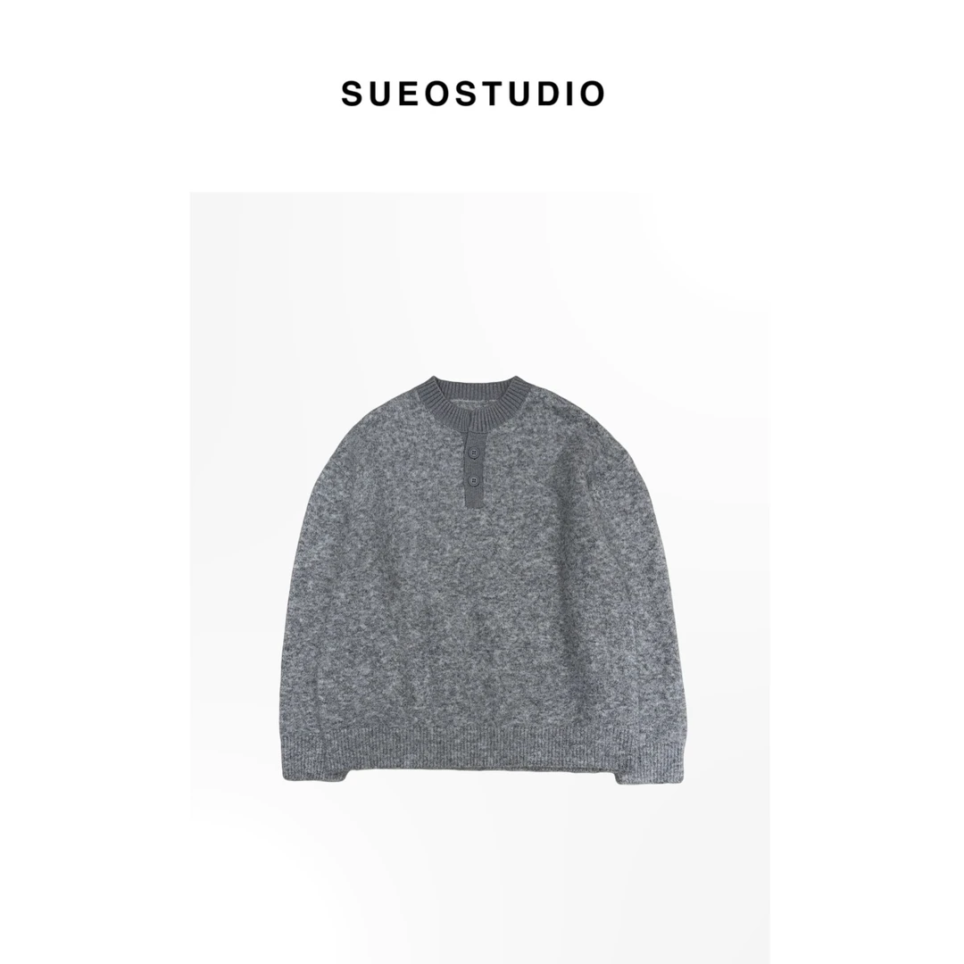 SUEO【亨里领·圈圈毛】羊毛混纺 暖暖糯糯时髦微廓形针织毛衣