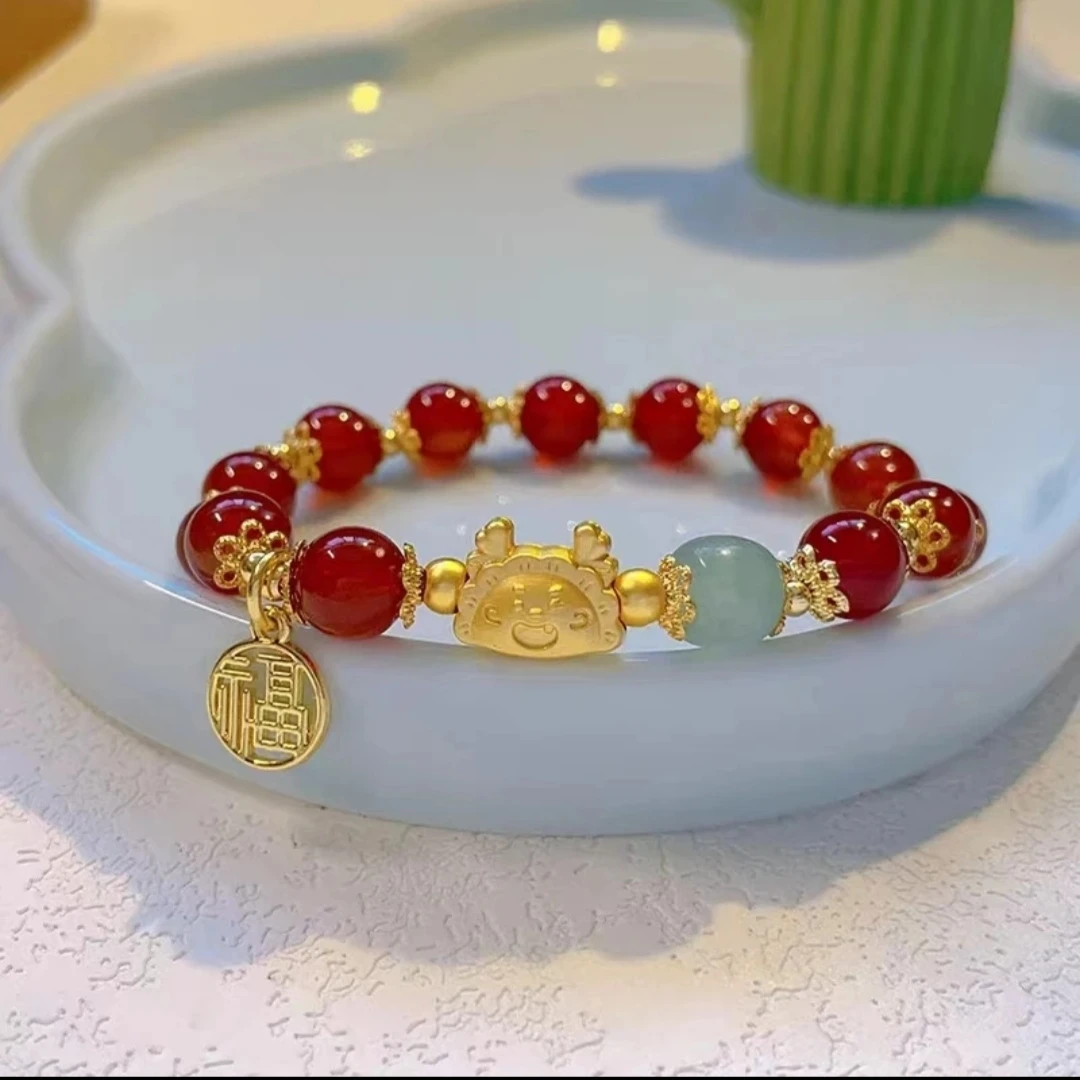 铜合金手链 龙手链 百搭国潮手串龙年女气质甜美网红爆款手链