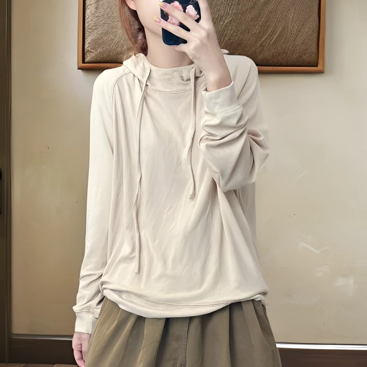 2024新款纯色百搭休闲连帽德绒卫衣绒衫