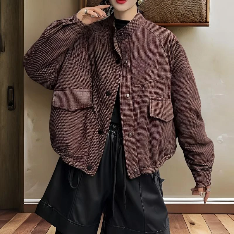 2024 YL依恋家新款加棉加厚小格子短外套