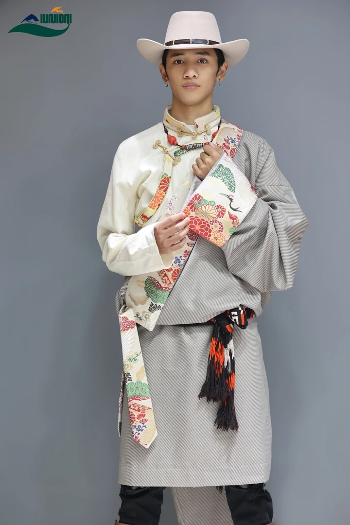 藏袍藏服上衣时尚藏式传统衬衣康巴袍子长袖宽松网红时尚休闲百搭