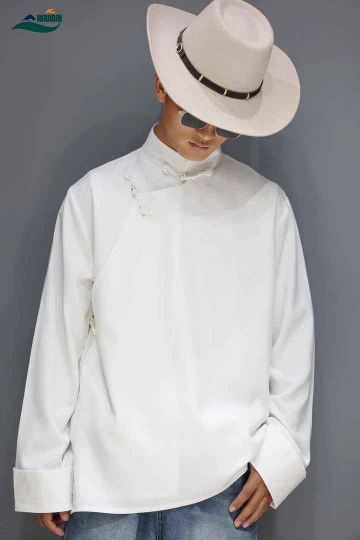 藏装衬衫上衣藏服男装衬衣