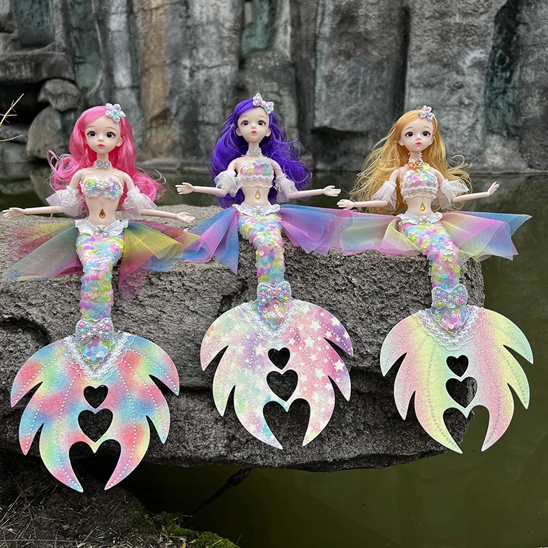 心尾美人鱼公主娃娃女孩玩具儿童网红手工仿真玩偶舞蹈班生日礼物