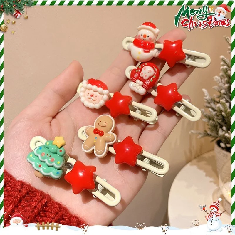 儿童圣诞节发饰可爱发夹可爱日常小夹子头饰bb夹2023新款女童发卡