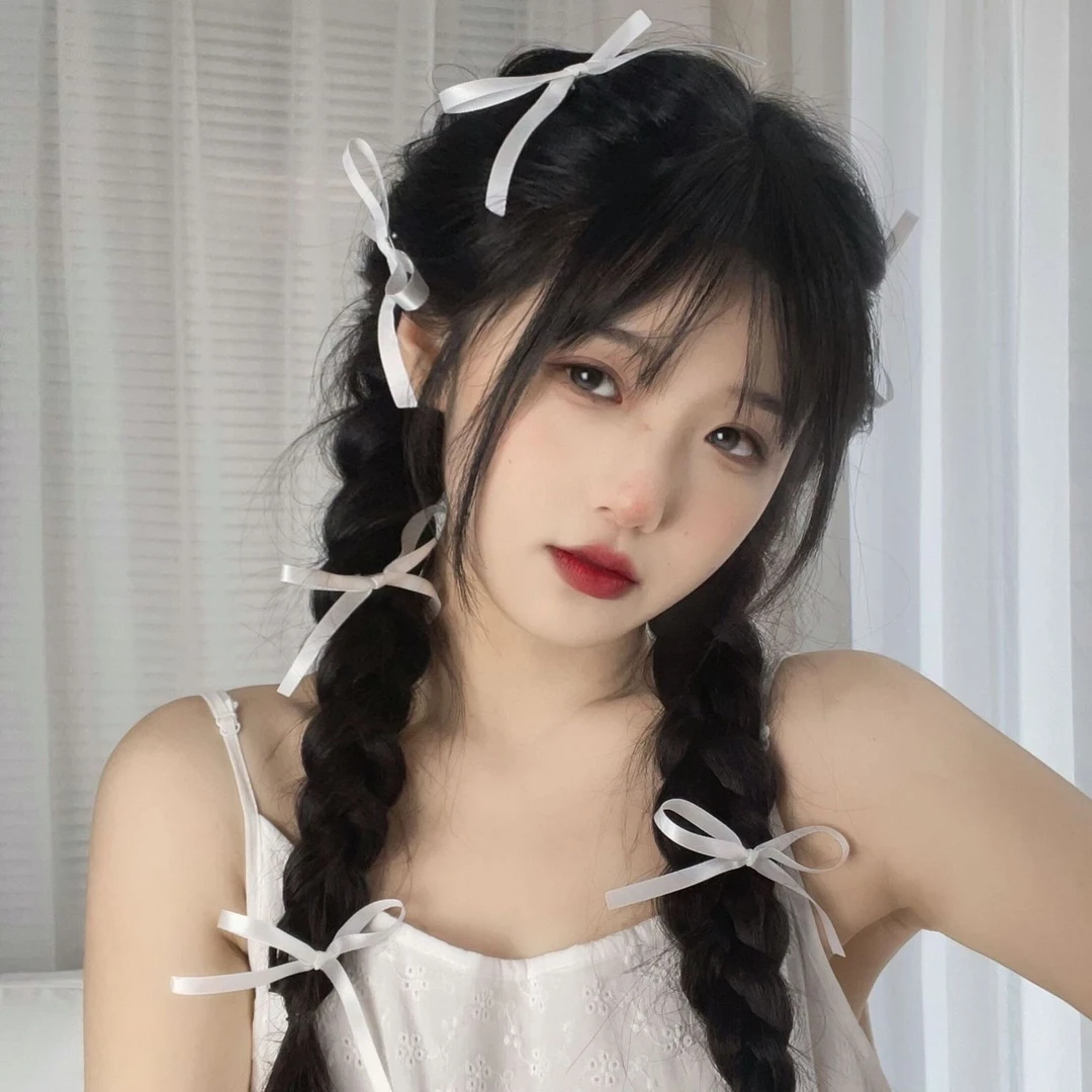 蝴蝶结白色发夹刘海夹发卡发饰软萌清纯楚楚可怜仙气侧边橘里O