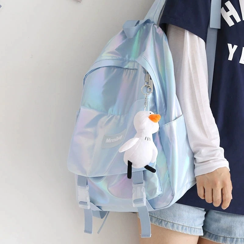MKBM幻彩珠光轻便防水书包韩版原宿ulzzang双肩包女大学生背包女