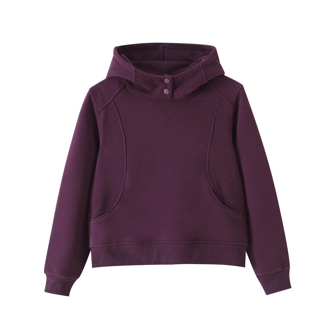 2422冬季新款韩版双扣加绒时尚休闲加绒卫衣