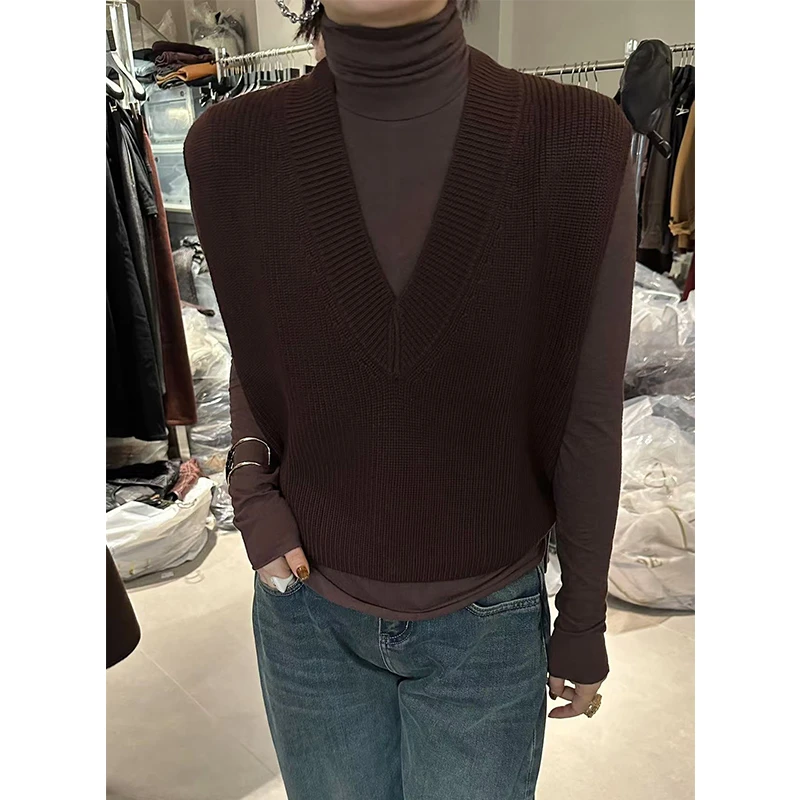 JING2025秋冬马甲645无袖羊毛马夹女装休闲气质马甲宽松背心